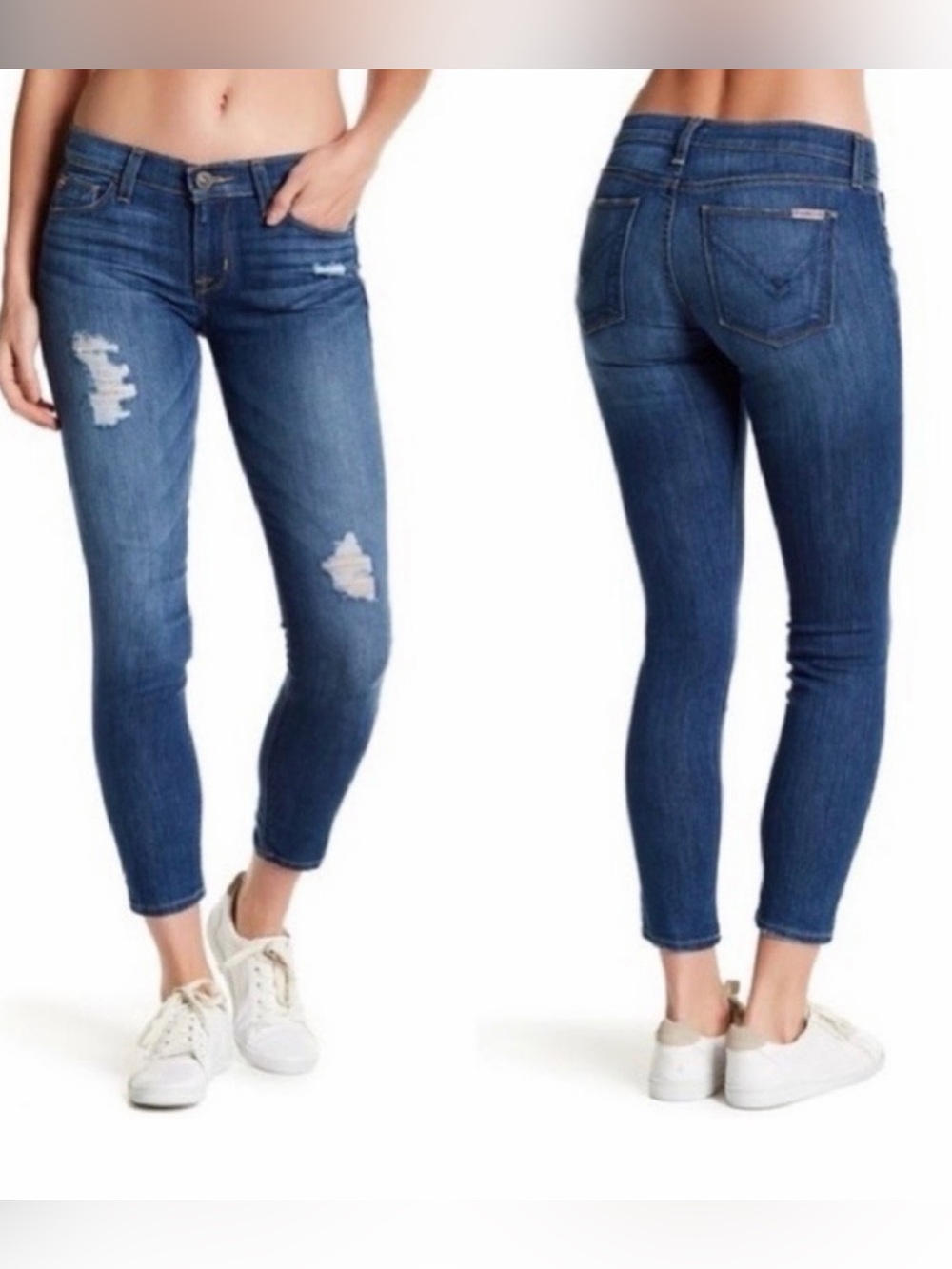 Hudson “Krista” super Skinny crop distressed Jeans EUC 30